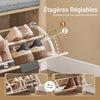 SoBuy FSR199-N Banc à Chaussures avec Coussin Rembourré, Abattant et Rangement Caché, Slim 24cm pour Entrée – 60x24x50 cm, Naturel