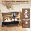 Prévente SoBuy FSR201-N Banc à Chaussures avec Assise Rembourrée et Abattant, Slim 24cm pour Entrée – 60x24x50 cm, Noir et Naturel