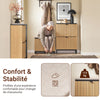 Prévente SoBuy FSR201-N Banc à Chaussures avec Assise Rembourrée et Abattant, Slim 24cm pour Entrée – 60x24x50 cm, Noir et Naturel