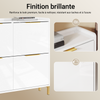 SoBuy FSR206-GW Meuble à Chaussures Gain de Place Ultra-Slim 19cm – Entrée Étroite – 100x19x90 cm Blanc et Or
