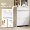 SoBuy FSR207-W Meuble à Chaussures Gain de Place Ultra-Slim 19cm – Entrée Étroite – 80x19x107 cm Blanc