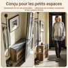 SoBuy FSR218-F Banc à Chaussures avec Coussin Amovible et 1 Abattant, Slim 24cm, 6-8 Paires Pointure 47, Charge 123 kg pour Entrée – 75x24x53 cm, Bois et Gris