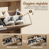 SoBuy FSR218-F Banc à Chaussures avec Coussin Amovible et 1 Abattant, Slim 24cm, 6-8 Paires Pointure 47, Charge 123 kg pour Entrée – 75x24x53 cm, Bois et Gris