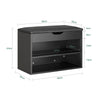 SoBuy FSR25-SCH Banc Chaussures Entrée, Banc de Rangement 3 en 1, pour Petit Appartement, Entrée, Couloir, Chambre, Noir, 60 x 30 x 43 cm