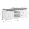 SoBuy FSR35-W Banc à Chaussures avec Coussin Rembourré et Rangement pour Bottes, Meuble d'Entrée – 105x35x43 cm, Blanc