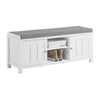 SoBuy FSR35-W Banc à Chaussures avec Coussin Rembourré et Rangement pour Bottes, Meuble d'Entrée – 105x35x43 cm, Blanc