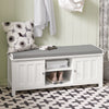 SoBuy FSR35-W Banc à Chaussures avec Coussin Rembourré et Rangement pour Bottes, Meuble d'Entrée – 105x35x43 cm, Blanc