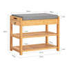 SoBuy FSR49-N Banc à Chaussures avec Étagère et Tiroirs Latéraux pour Entrée Couloir – 55x30x46 cm, Naturel