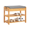 SoBuy FSR49-N Banc à Chaussures avec Étagère et Tiroirs Latéraux pour Entrée Couloir – 55x30x46 cm, Naturel