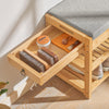 SoBuy FSR49-N Banc à Chaussures avec Étagère et Tiroirs Latéraux pour Entrée Couloir – 55x30x46 cm, Naturel