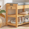 SoBuy FSR49-N Banc à Chaussures avec Étagère et Tiroirs Latéraux pour Entrée Couloir – 55x30x46 cm, Naturel