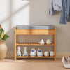 SoBuy FSR49-N Banc à Chaussures avec Étagère et Tiroirs Latéraux pour Entrée Couloir – 55x30x46 cm, Naturel