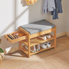SoBuy FSR49-N Banc à Chaussures avec Étagère et Tiroirs Latéraux pour Entrée Couloir – 55x30x46 cm, Naturel