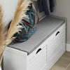 SoBuy FSR62-II-W Banc à Chaussures avec Coussin Rembourré et Rangement pour Entrée Couloir – 97x30x47 cm, Blanc