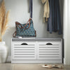 SoBuy FSR62-II-W Banc à Chaussures avec Coussin Rembourré et Rangement pour Entrée Couloir – 97x30x47 cm, Blanc