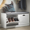SoBuy FSR62-II-W Banc à Chaussures avec Coussin Rembourré et Rangement pour Entrée Couloir – 97x30x47 cm, Blanc