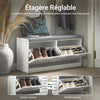 SoBuy FSR62-II-W Banc à Chaussures avec Coussin Rembourré et Rangement pour Entrée Couloir – 97x30x47 cm, Blanc