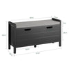SoBuy FSR63-II-SCH Banc à Chaussures avec Coussin Rembourré et 2 Portes, Meuble d'Entrée – 91x30x50 cm, Noir