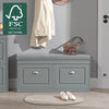 SoBuy FSR64-HG Banc à Chaussures 104 cm avec Coussin Déhoussable et 2 Abattants – Charge 150 kg – Bois FSC – Gris