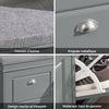 SoBuy Lot FSR64-HG + FSR79-HG – Ensemble Meubles à Chaussures Gris, Banc avec Coussin + Meuble 4 Abattants 16 Paires, Rangement Entrée 2 Pièces