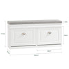 SoBuy Lot FSR64-W + FSR78-W – Ensemble Meubles à Chaussures Blanc, Banc avec Coussin + Meuble 2 Abattants, Rangement Entrée Étroit, Set 2 Pièces