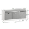 SoBuy FSR65-DG Banc à Chaussures avec Coussin Rembourré et Rangement pour Entrée Couloir – 102x32x45 cm, Gris Foncé