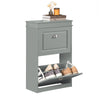 SoBuy FSR78-HG Armoire à Chaussures 2 Abattants, Rangement 8 Paires pour Entrée Couloir – 54x24x83 cm, Gris
