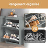 SoBuy FSR78-HG Armoire à Chaussures 2 Abattants, Rangement 8 Paires pour Entrée Couloir – 54x24x83 cm, Gris