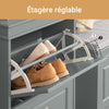 SoBuy FSR78-HG Armoire à Chaussures 2 Abattants, Rangement 8 Paires pour Entrée Couloir – 54x24x83 cm, Gris