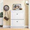 SoBuy FSR78-L-W Armoire à Chaussures 2 Abattants, Rangement 12 Paires, Slim 24cm pour Entrée Couloir – 75x24x96 cm, Blanc