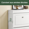 SoBuy FSR78-L-W Armoire à Chaussures 2 Abattants, Rangement 12 Paires, Slim 24cm pour Entrée Couloir – 75x24x96 cm, Blanc