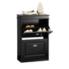 SoBuy FSR78-SCH Armoire à Chaussures 2 Abattants, Rangement 8 Paires pour Entrée Couloir – 54x24x83 cm, Noir