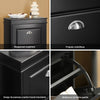 SoBuy FSR78-SCH Armoire à Chaussures 2 Abattants, Rangement 8 Paires pour Entrée Couloir – 54x24x83 cm, Noir