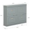 SoBuy FSR79-HG Armoire à Chaussures 4 Abattants, 16 Paires, Certifié FSC®, Slim 24cm – Gris
