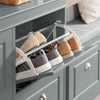 SoBuy FSR79-HG Armoire à Chaussures 4 Abattants, 16 Paires, Certifié FSC®, Slim 24cm – Gris