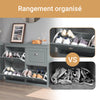 SoBuy FSR79-HG Armoire à Chaussures 4 Abattants, 16 Paires, Certifié FSC®, Slim 24cm – Gris