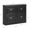 SoBuy FSR79-SCH Armoire à Chaussures 4 Abattants, Rangement 16 Paires pour Entrée Couloir – 105x24x83 cm, Noir