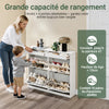 SoBuy FSR79-WG Meuble à Chaussures Slim 23 cm – 16 Paires, 4 Abattants, Blanc Effet Bois Vieilli