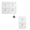 SoBuy FSR79-WG + FSR78-WG Ensemble Armoire à Chaussures 4 + 2 Abattants, Rangement 24 Paires, Gain de Place – Effet Bois Vieilli Blanc