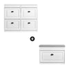 Prévente SoBuy FSR79-WG + FSR82-L-WG Ensemble Armoire à Chaussures 4 Abattants et Coffre avec Coussin, Rangement 20 Paires – Effet Bois Vieilli Blanc