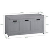 SoBuy FSR80-SG Banc à Chaussures avec Coussin Rembourré, 2 Portes et 1 Cube de Rangement pour Entrée – 90x35x45 cm, Gris Argenté