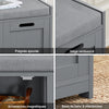 SoBuy FSR80-SG Banc à Chaussures avec Coussin Rembourré, 2 Portes et 1 Cube de Rangement pour Entrée – 90x35x45 cm, Gris Argenté