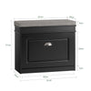 SoBuy FSR82-K-SCH Banc à Chaussures avec Coussin Rembourré et 1 Abattant, Slim 24cm pour Entrée – 60x24x51 cm, Noir