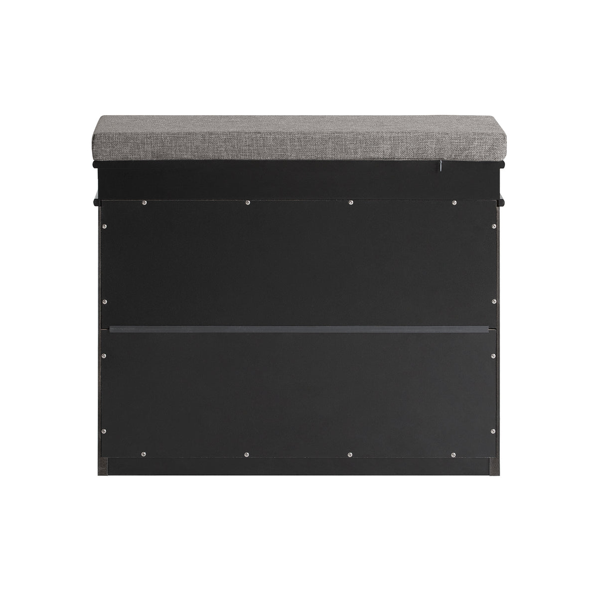 SoBuy FSR82-K-SCH Banc à Chaussures avec Coussin Rembourré et 1 Abattant, Slim 24cm pour Entrée – 60x24x51 cm, Noir