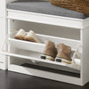 SoBuy FSR82-K-W Banc à Chaussures avec Coussin Rembourré et 1 Abattant, Slim 24cm pour Entrée – 60x24x51 cm, Blanc