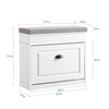SoBuy FSR82-K-WG Banc à Chaussures avec Coussin Rembourré et 1 Abattant, Slim 24cm pour Entrée – 61x24x51 cm, Effet Bois Vieilli Blanc