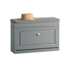 SoBuy FSR82-L-HG Banc à Chaussures avec Coussin Rembourré et 1 Abattant, Slim 24cm pour Entrée – 75x24x51 cm, Gris