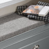 SoBuy FSR82-L-HG Banc à Chaussures avec Coussin Rembourré et 1 Abattant, Slim 24cm pour Entrée – 75x24x51 cm, Gris