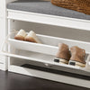 Prévente SoBuy Lot FSR82-L-W + FSR78-W – Ensemble Meubles à Chaussures Blanc, Banc avec Coussin + Meuble 2 Abattants 8 Paires, Rangement Entrée 2 Pièces