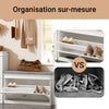 Prévente SoBuy Lot FSR82-L-W + FSR94-W – Ensemble Meubles à Chaussures Blanc, Banc avec Coussin + Meuble 3 Abattants 12 Paires, Rangement Entrée 2 Pièces